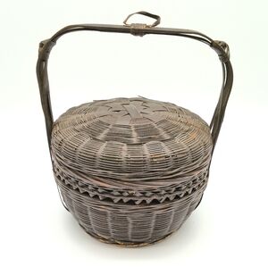 Antique Bamboo Betrothal Basket